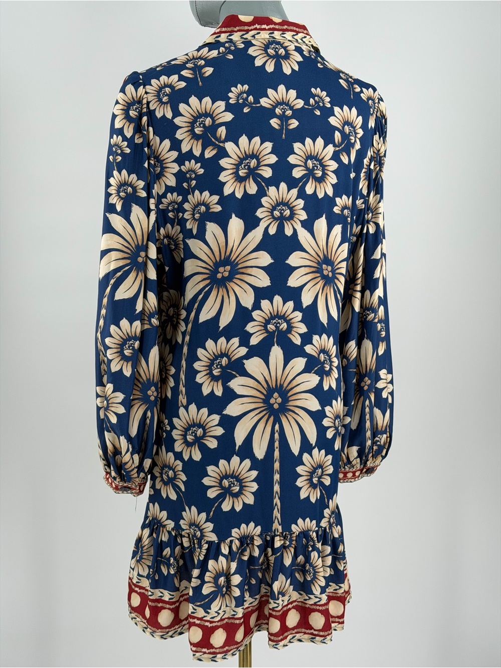 🆕 FARM Rio 🧿 NWOT Luna Floral Printed Mini Dress, Blue - Sz Large - Picture 9 of 16